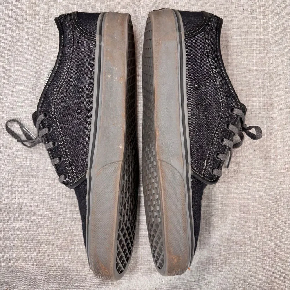 Vans Chukka Low Shoes Grey Black Chambray Lace Up Low Top Skater Men's Size‎ 9